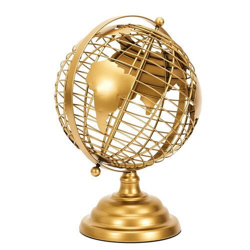 Decorative Metal Globe 28cm, gold