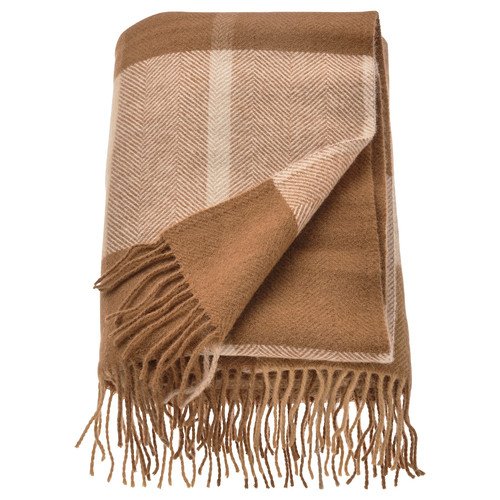 MYRULL Throw, light brown, 130x170 cm