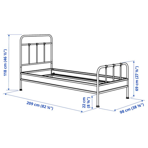 STJÄRNÖ Bed frame, white/Leirsund, 90x200 cm