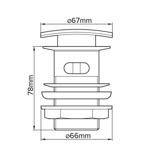 Flomasta Bathroom Sink Waste, click-clack, square