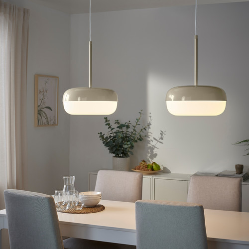 BLÅSVERK Pendant lamp, beige, 37 cm