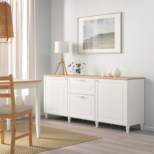 BESTÅ Storage combination with drawers, white/Smeviken/Kabbarp white, 180x42x76 cm