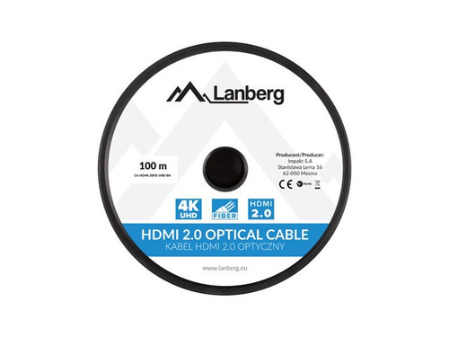 Lanberg HDMI Cable M/M v2.0 CA-HDMI-20FB-01000-BK 100m, black