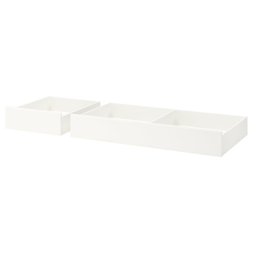 SONGESAND Bed storage box, set of 2, white, 200 cm