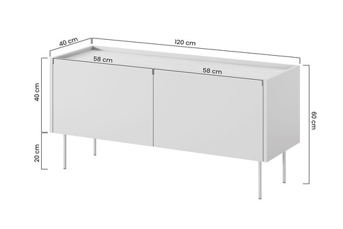 Two-Door TV Cabinet with Drawer Desin 120, olive/nagano oak