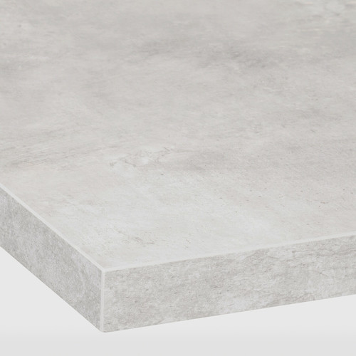 EKBACKEN Worktop, light grey concrete effect, laminate, 246x2.8 cm