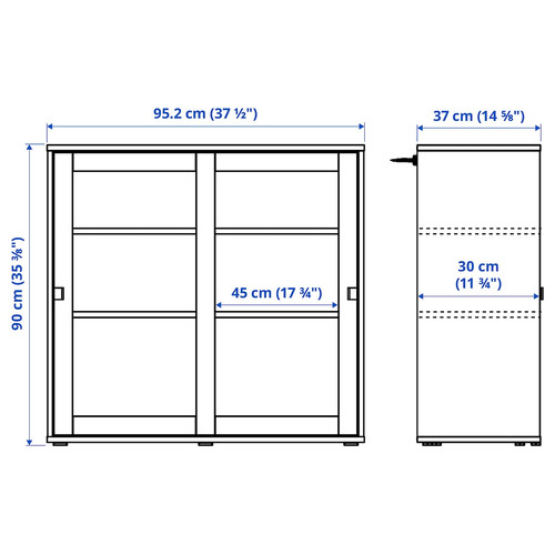 VIHALS Storage combination w glass doors, dark grey/clear glass, 190x37x140 cm