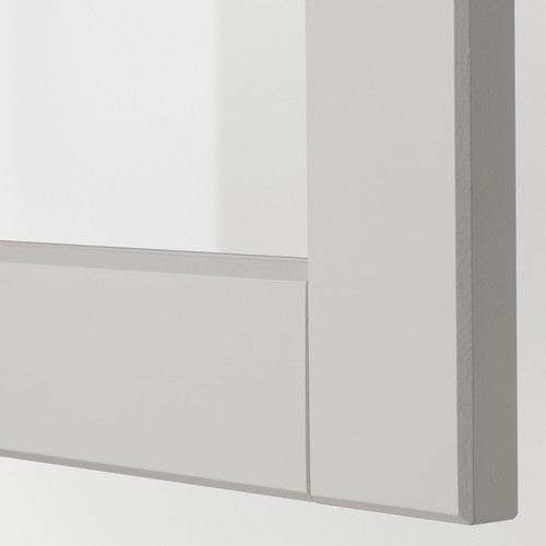 METOD / MAXIMERA wall cab w 2 glass doors/2 drawers, white/Lerhyttan light grey, 80x100 cm