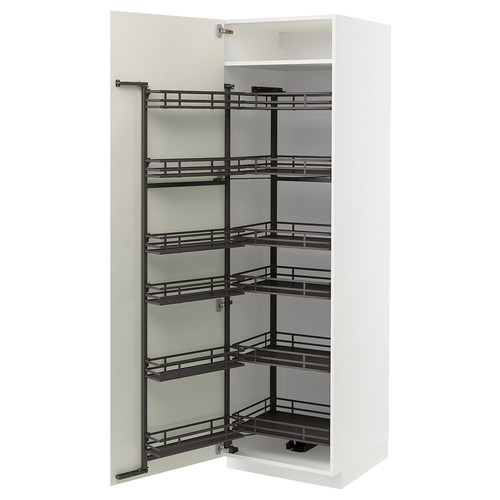 METOD High cabinet with pull-out larder, white/Veddinge white, 60x60x200 cm