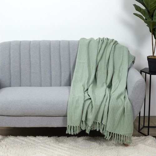 Blanket/Throw Waffle, green