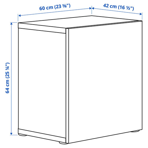 BESTÅ Wall-mounted cabinet combination, white/Sindvik white, 60x42x64 cm