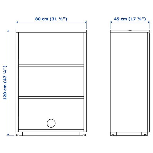 GALANT Shelf unit, black stained ash veneer, 80x120 cm