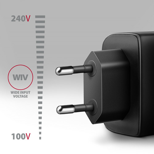 AXAGON Wall Charger EU Plug ACU-PQ45 PD&QC 2-port 45W, black