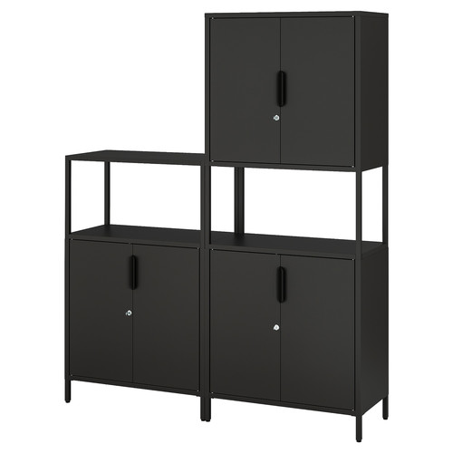 TROTTEN Cabinet combination, anthracite, 140x173 cm