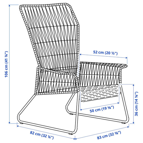 TALLSKÄR Armchair, outdoor, anthracite