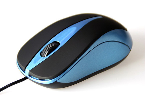 Media-Tech Optical Wired Mouse Plano, black-blue