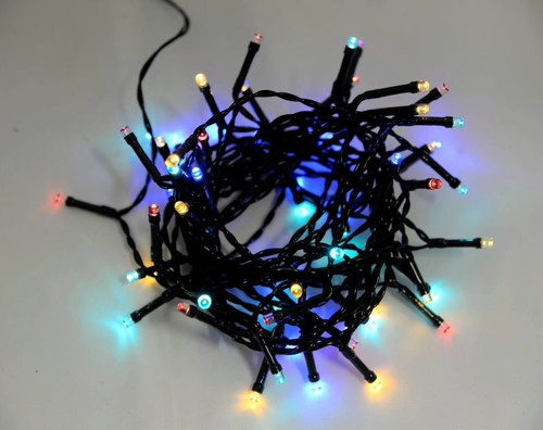 Christmas Lights In-/Outdor 60 LED 5.9m, battery-operated, timer, multicolour