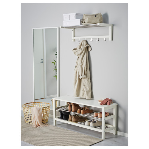 TJUSIG Bench with shoe storage, white, 108x50 cm