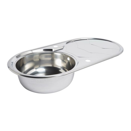 Cooke&Lewis Steel Kitchen Sink Jemison 1 Bowl with Drainer, round