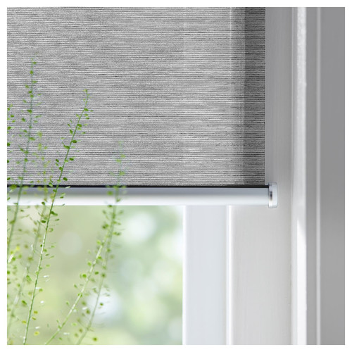 SKOGSKLÖVER Roller blind, grey, 100x195 cm