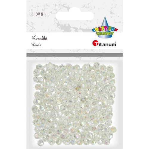 Plastic Beads 6mm 30g, white