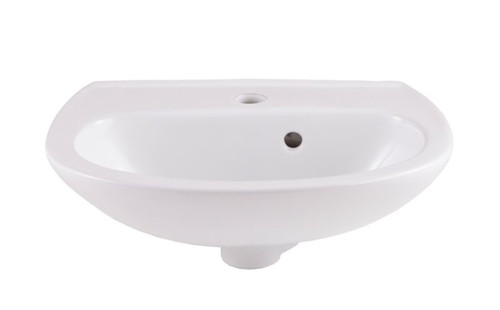 GoodHome Wall-mounted Ceramic Wash-basin Zuari 45 x 34 cm, white