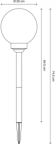 Solar Lamp Globe 20cm, steel-colour