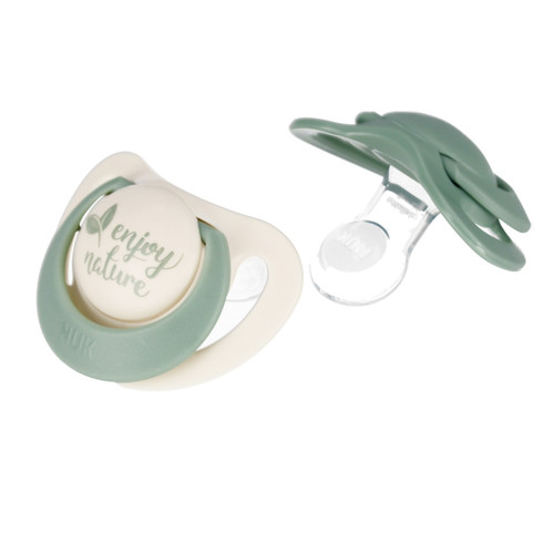 NUK Soother Pacifier For Nature 2pcs 0-6m, green