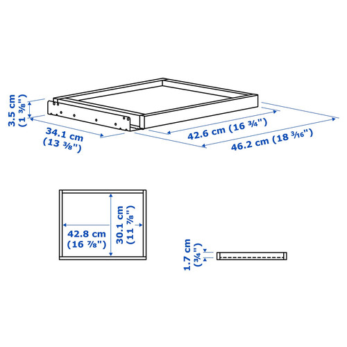 KOMPLEMENT Pull-out tray, dark grey, 50x35 cm