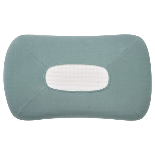 TÖCKENFLY Pillowcase for ergonomic pillow, green-grey, 29x43 cm