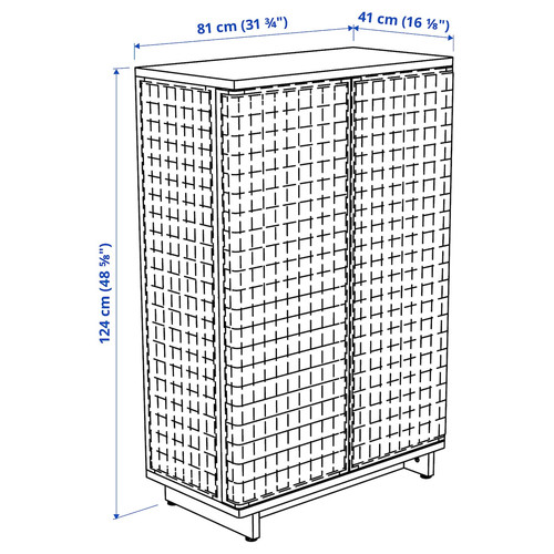 FRYKSÅS Cabinet, rattan, 81x124 cm