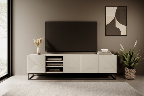 TV Cabinet Asha 200cm, cashmere/black