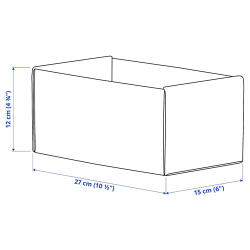 KOMPLEMENT Box, light gray, 15x27x12 cm, 2 pack