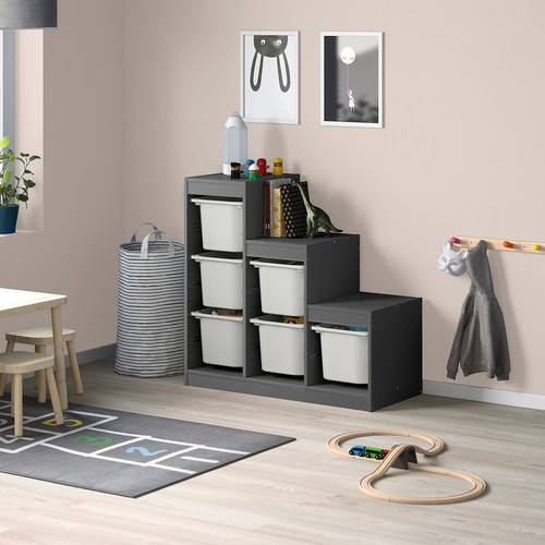 TROFAST Storage combination, grey/grey, 99x44x94 cm