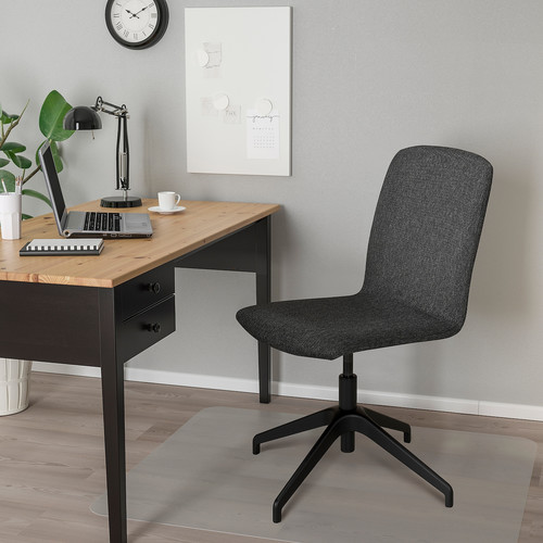 ERFJÄLLET Swivel chair, Gunnared dark grey/black