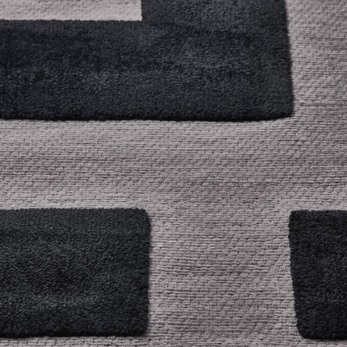 BLÅSKATA Rug, black/grey, 105x160 cm