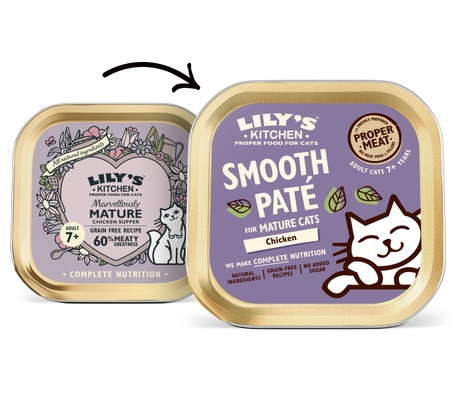 Lily's Kitchen Cat Food Chicken Paté for Mature Cats/Marvellously Mature Chicken Supper 85g