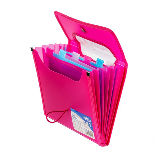 Document Folder with 6 Pockets A5 25mm, pink