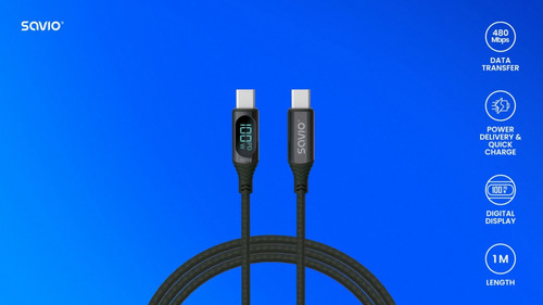 Savio Cable USB-C 100W CL-174