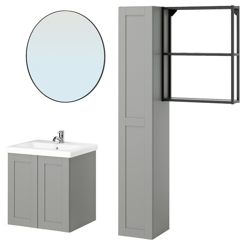 ENHET Bathroom, anthracite/grey frame, 64x43x65 cm