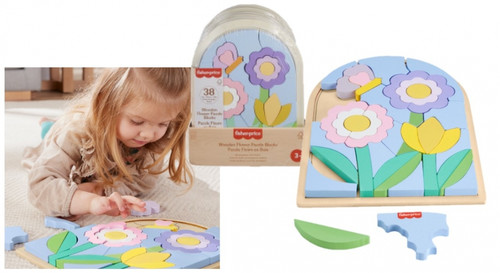 Fisher-Price Wooden Jigsaw Puzzle Flowers HXT97 3+