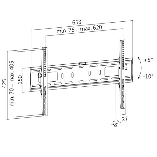 LogiLink TV Wall Mount VESA, 37-70", max. 50kg