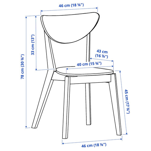 NORDMYRA Chair, white/birch