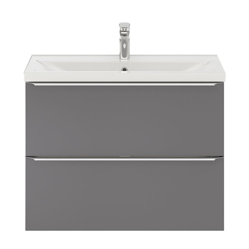 Goodhome Wall-mounted Basin Cabinet Imandra Slim 80cm, grey