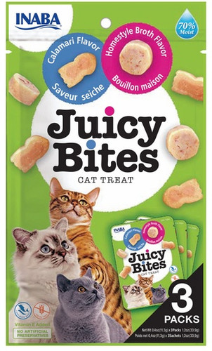 Inaba Ciao Cat Juicy Bites Calamari & Homestyle Broth Flavor 33.9g