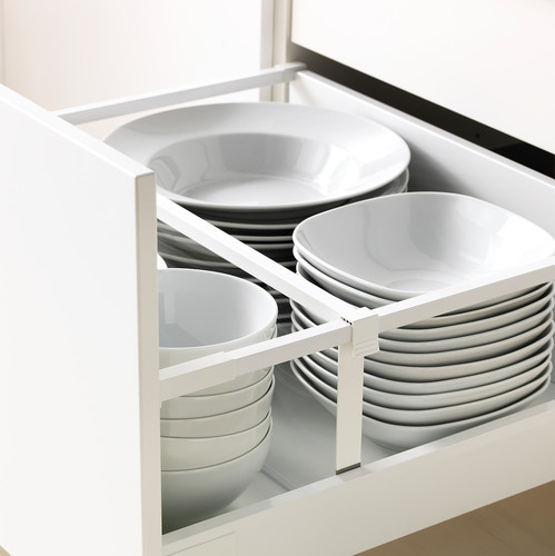 METOD / MAXIMERA Base cb 2 fronts/2 high drawers, white, Bodbyn grey, 60x60 cm