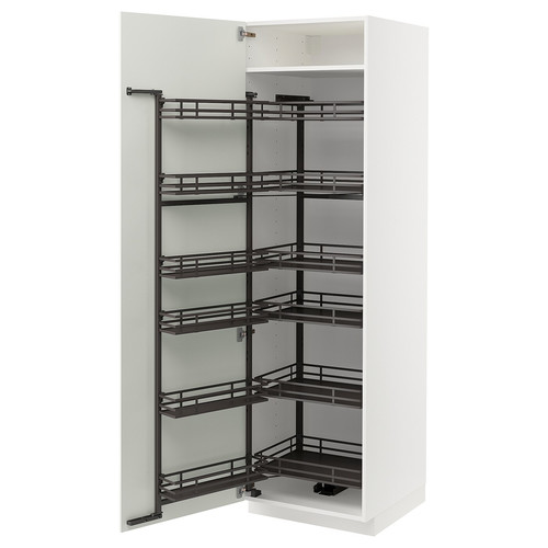 METOD High cabinet with pull-out larder, white/Bodbyn off-white, 60x60x200 cm