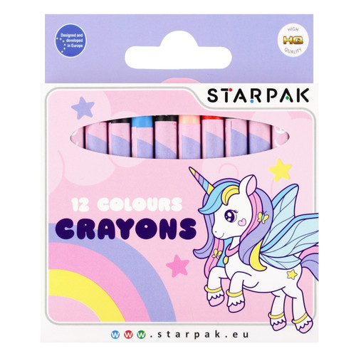 Starpak Wax Crayons 12 Colours Unicorn