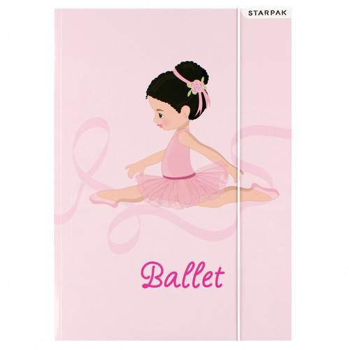 Folder with Elastic Band A4 Ballerina, 10pcs, random patterns