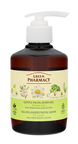 Green Pharmacy Gentle Face Wash Gel for Combination & Oily Skin - Green tea Vegan 270ml